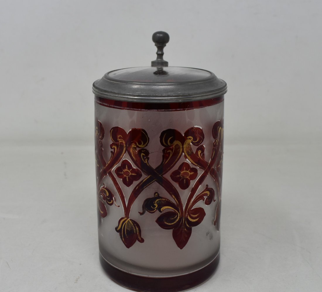 1/2 Liter ruby frosted Glass Stein (1 of 6)
