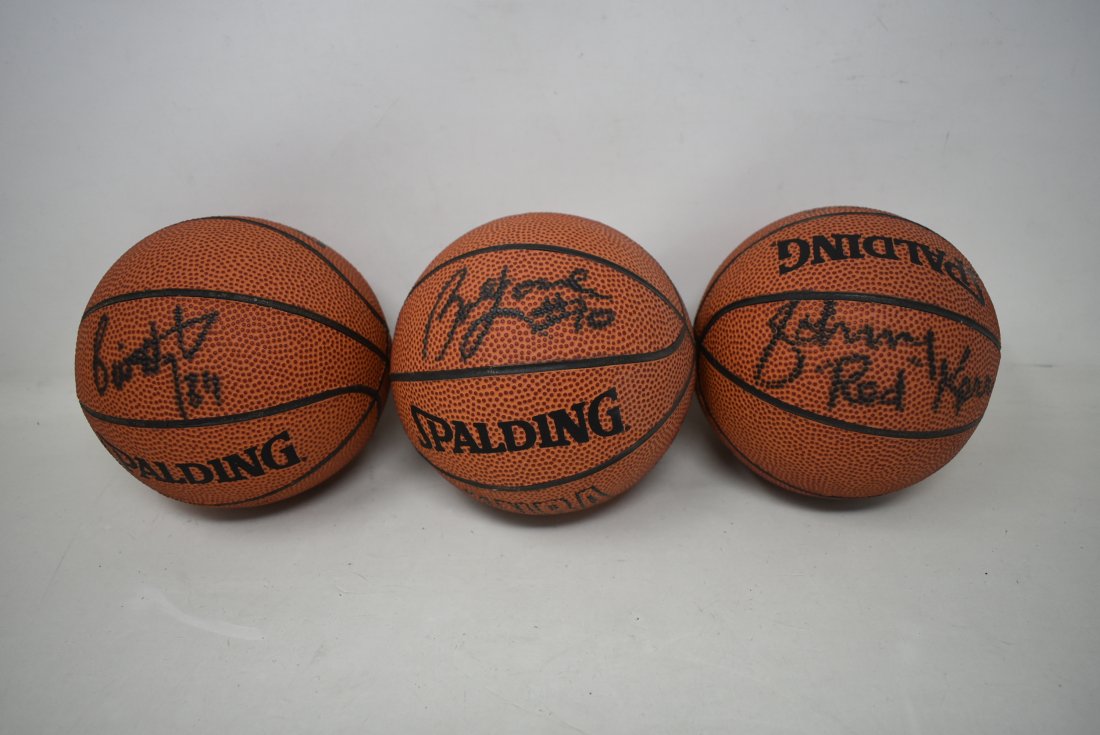 3 Autographed Mini Basketballs Bill Laimbeer, Bill Weddington, Johnny Kerr (1 of 2)