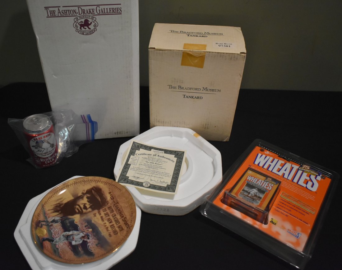 5 Babe Ruth Collectible Items: A Lot of 5 Babe Ruth Collectibles, as shown