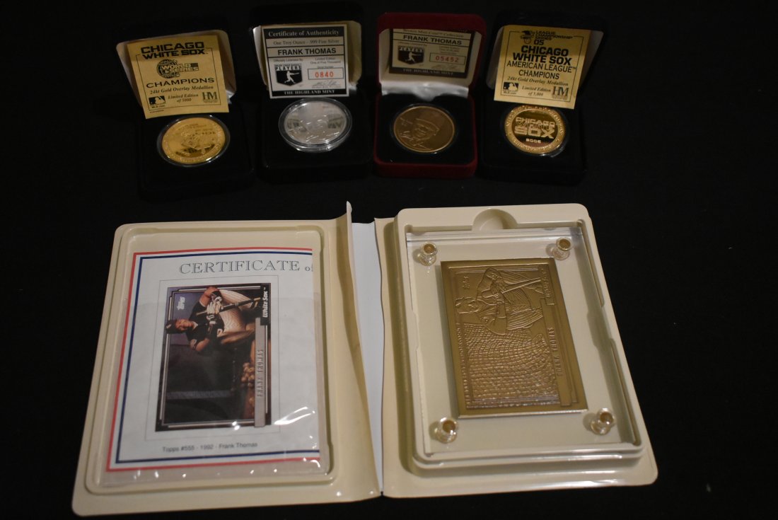 Lot of Chicago White Sox & Frank Thomas Coins: A Lot of Chicago White Sox and Frank Thomas Coins. Includes 1 Frank Thomas 1oz Silver Round.