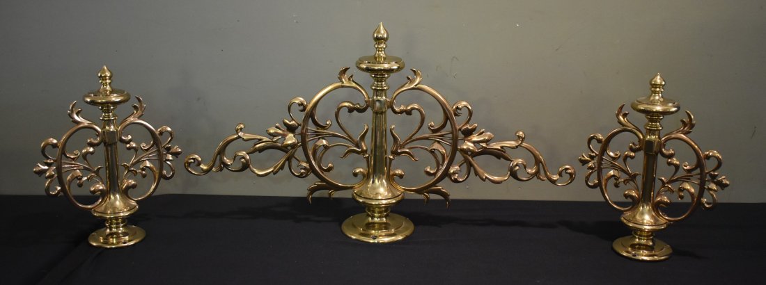 Set of 3 Heavy Brass Mantel Ornaments (1 of 6)