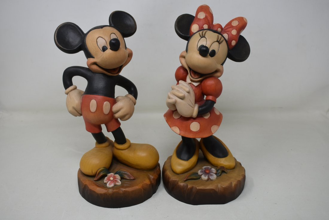 Anri Limited Edition 9.5" Walt Disney Mickey & Minnie Mouse Carved Figures (1 of 4)