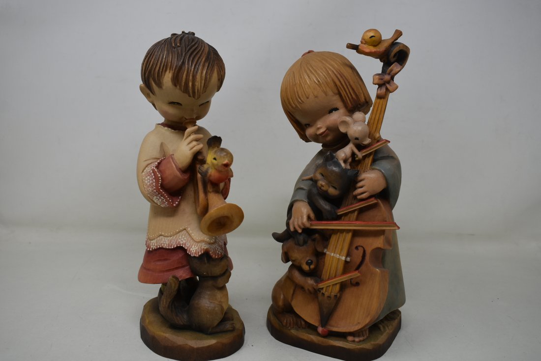 2 10" Anri Carved Figures "Quintet" & "Trumpeter" (1 of 4)