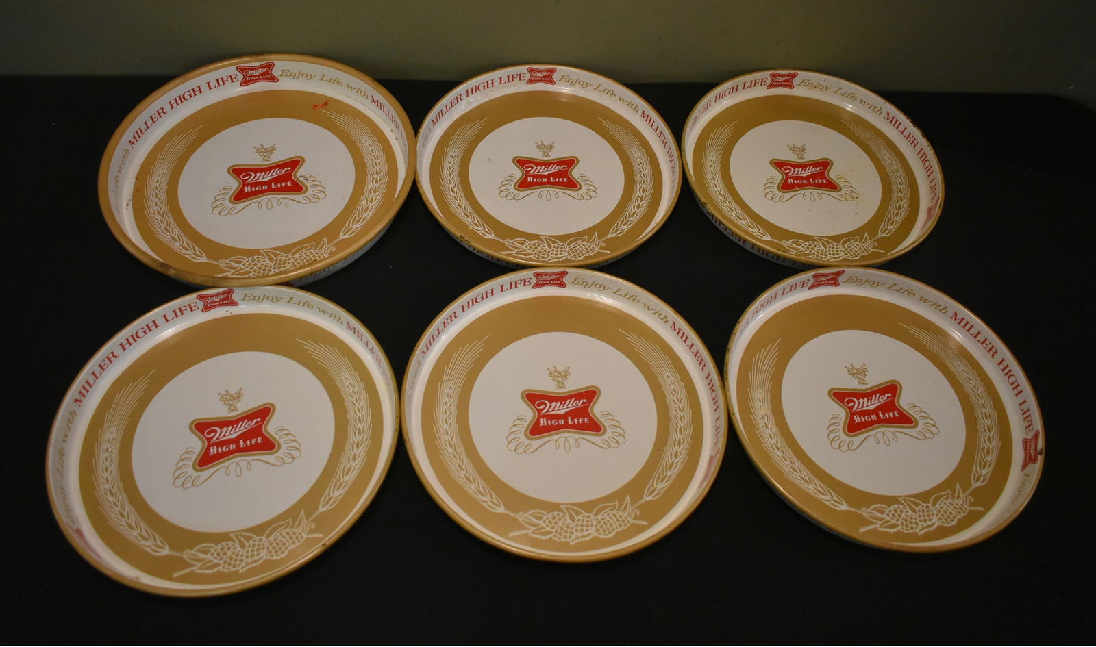6 Miller HIgh Life Beer Trays 13.5" & 12" (1 of 4)