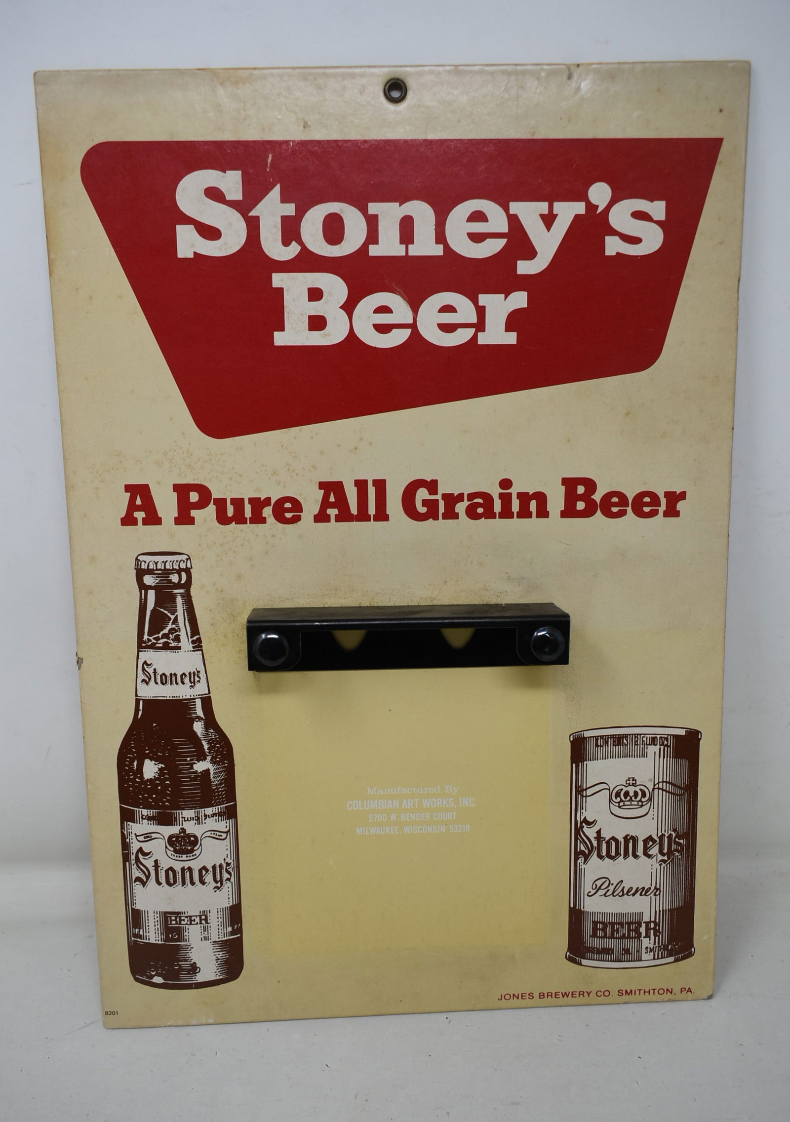 Stoney's Beer Advertising Display Sign Jones Brewing PA (1 of 3)