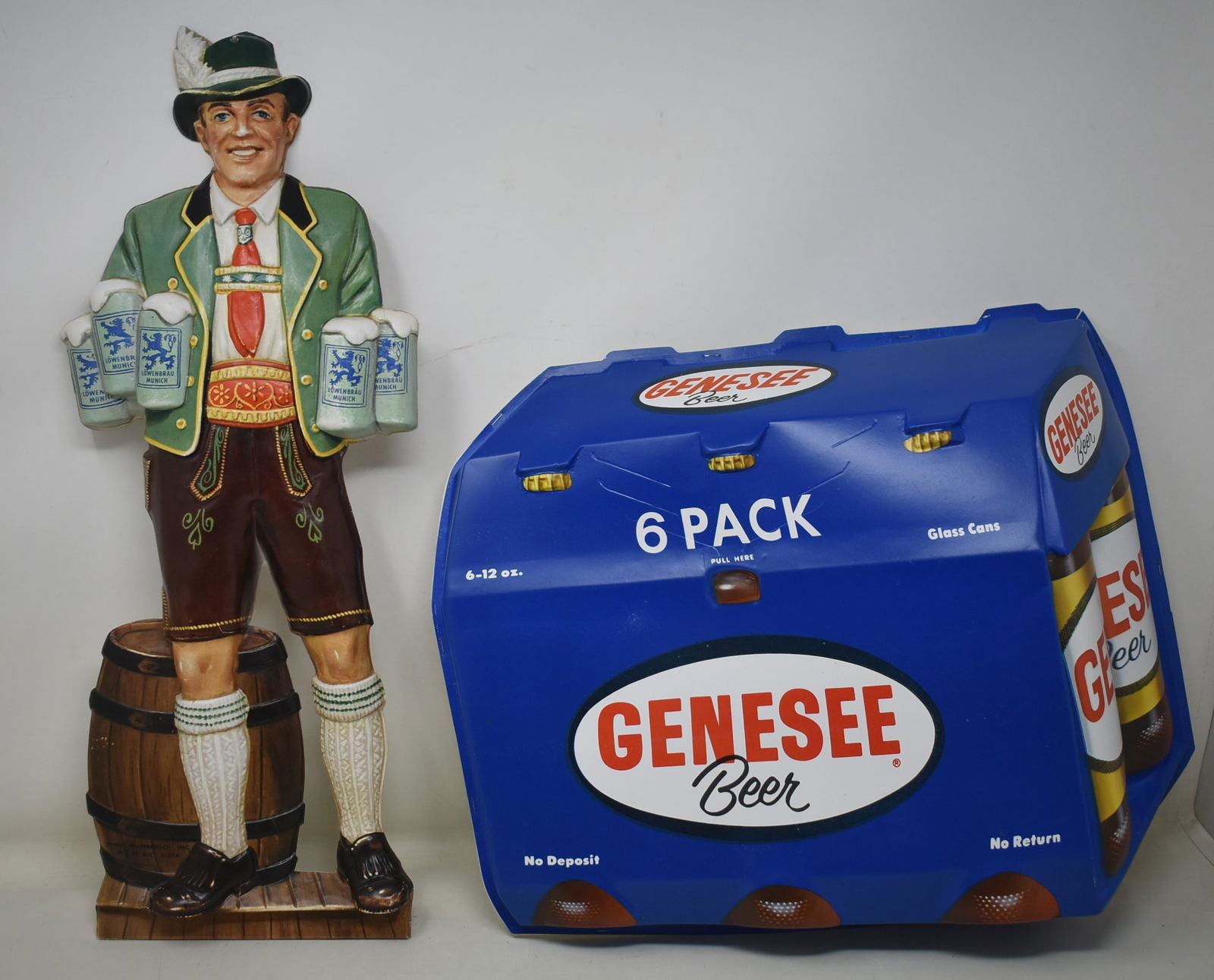 2 Vac-U-Form Advertising Signs Lowenbrau & Genesse (1 of 5)