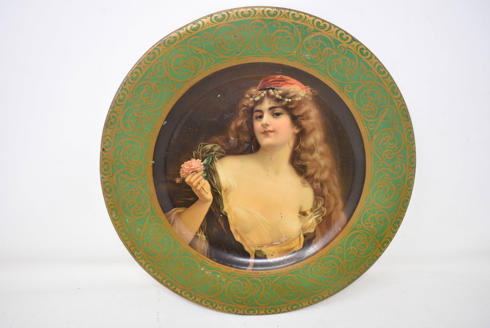 10" Vienna Art Plate Pre-Prohibition Vienna Tin Art Plate / Tray with Portrait: Vienna Art Plates 10" Portrait Metal Beer Tray