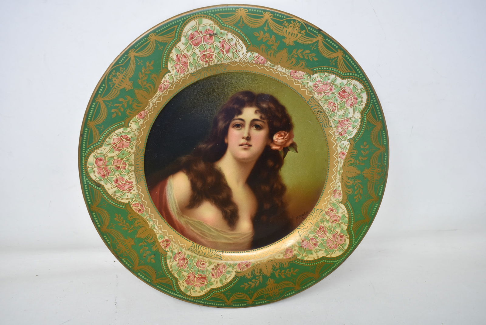 Anheuser Busch  Pre-Prohibition Malt-Nutrine Promo Vienna Tin Art Plate Portrait  Tray (1 of 3)
