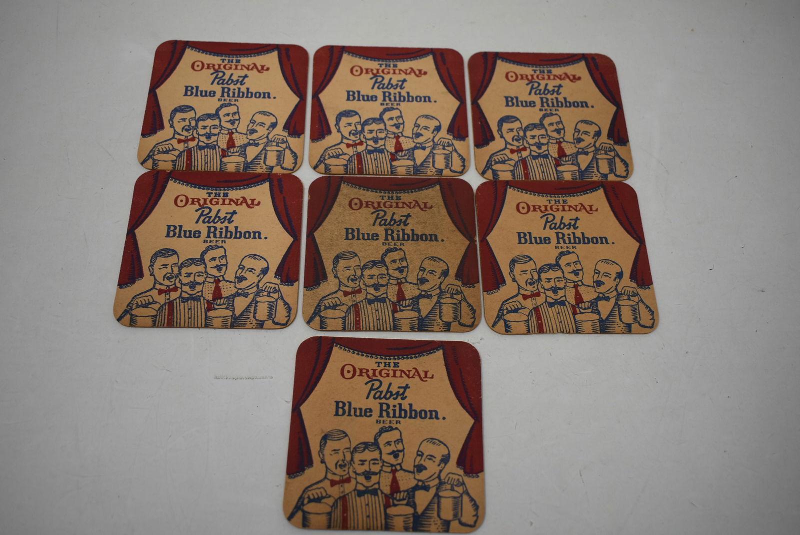 7 Vintage Pabst Blue Ribbon Beer Bar Coasters (1 of 2)