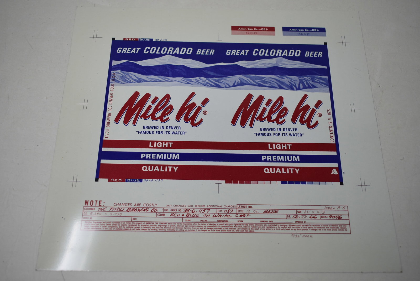 Mile High Beer PROOF Unrolled Steel Beer Can: Mile High Beer PROOF Unrolled Steel Beer Can