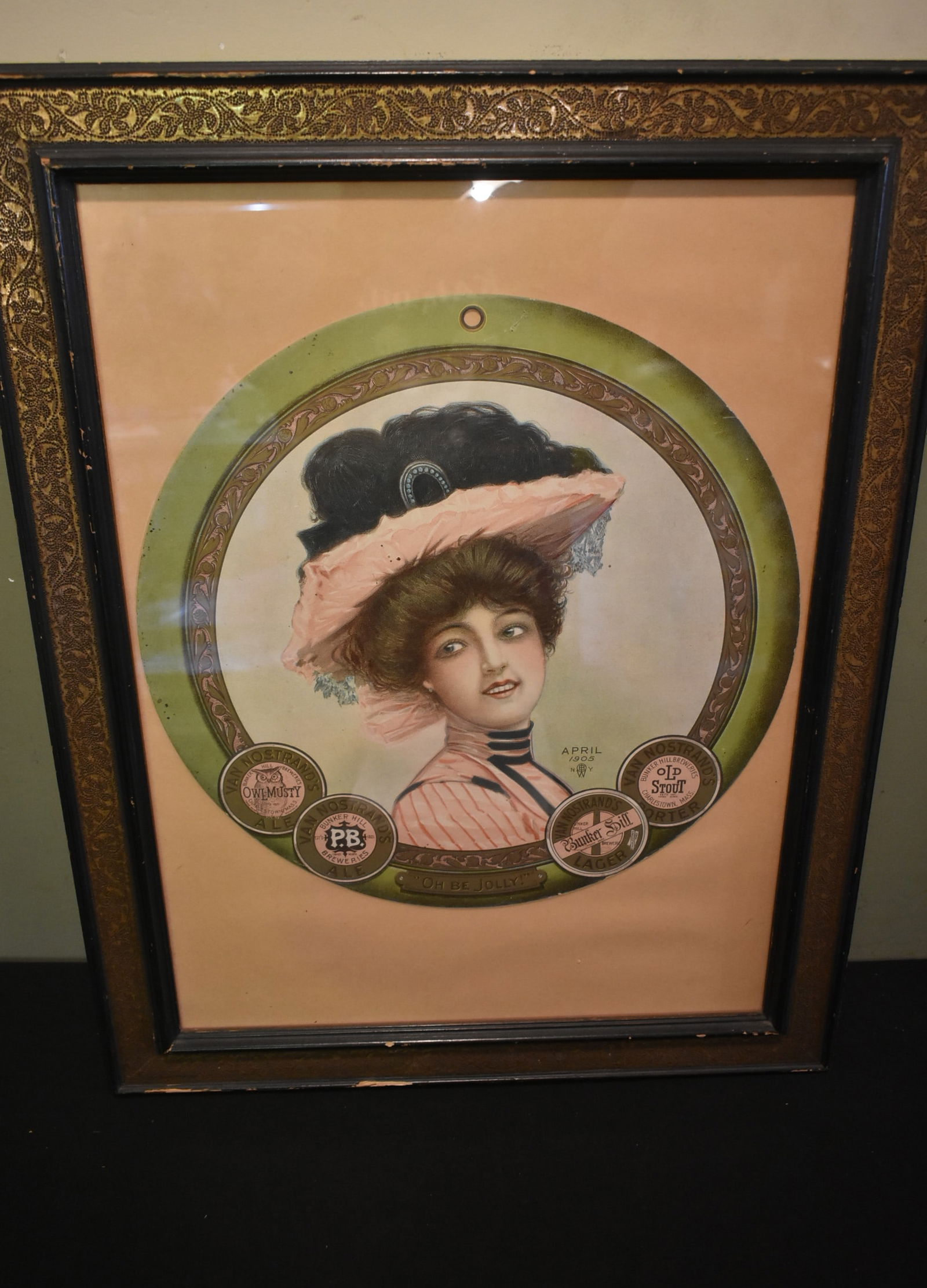 Beautiful 1905 Bunker Hills Brewing Co. Calendar Advertising Piece Framed (1 of 4)