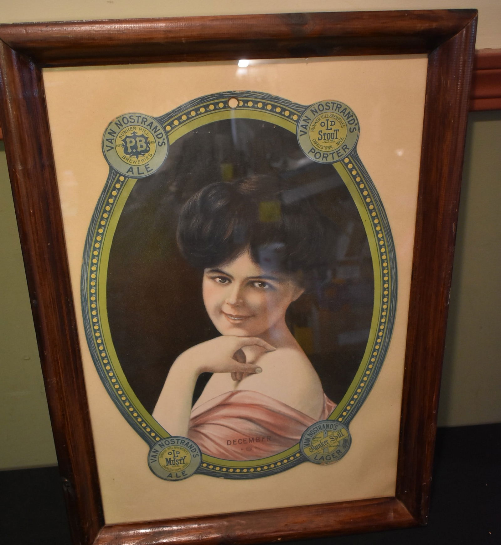 Beautiful Bunker Hills Brewing Co. Calendar Advertising Piece Framed (1 of 4)