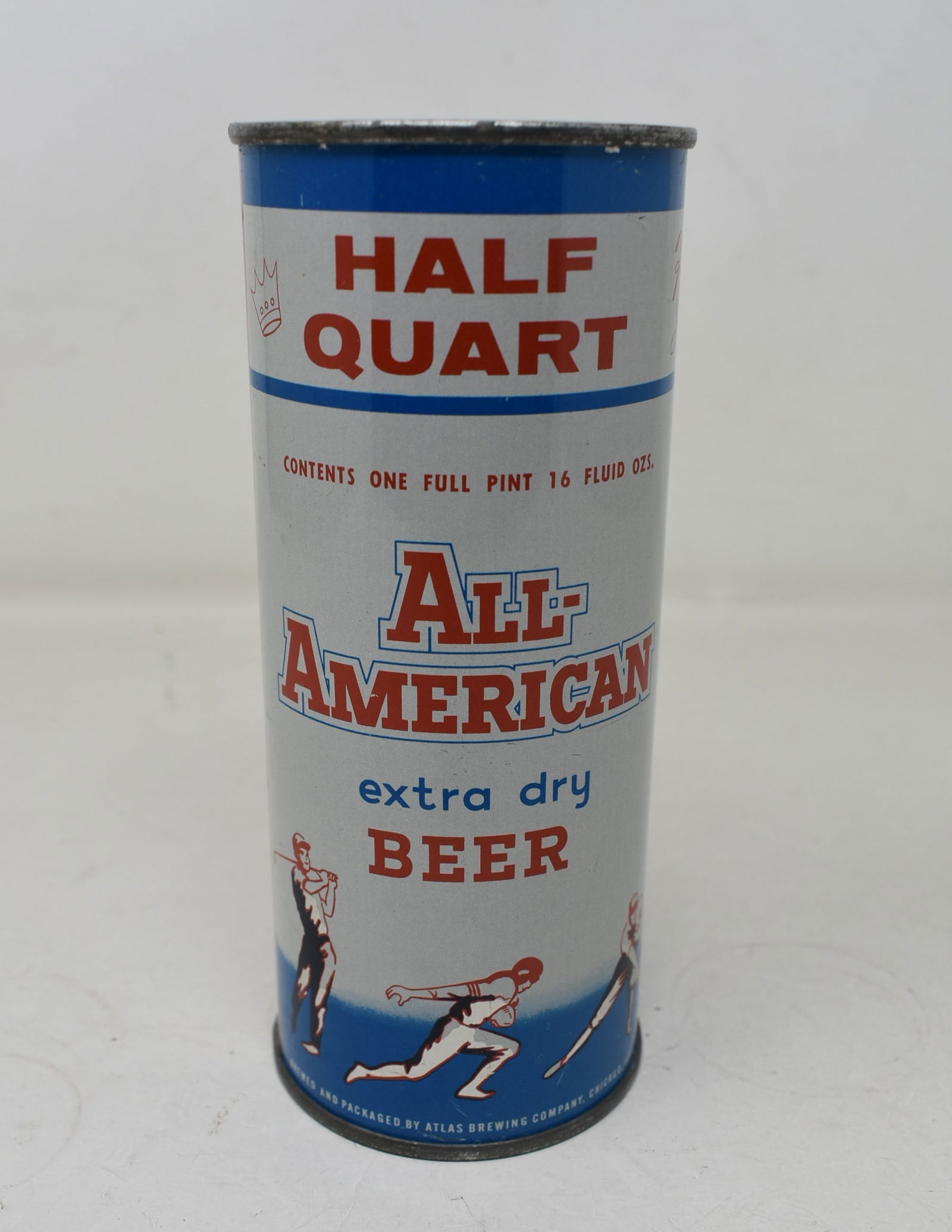 All-American Beer 16 Ounce Half Quart Flat Top Beer Can Air Sealed Atlas USBC 224-6 (1 of 6)