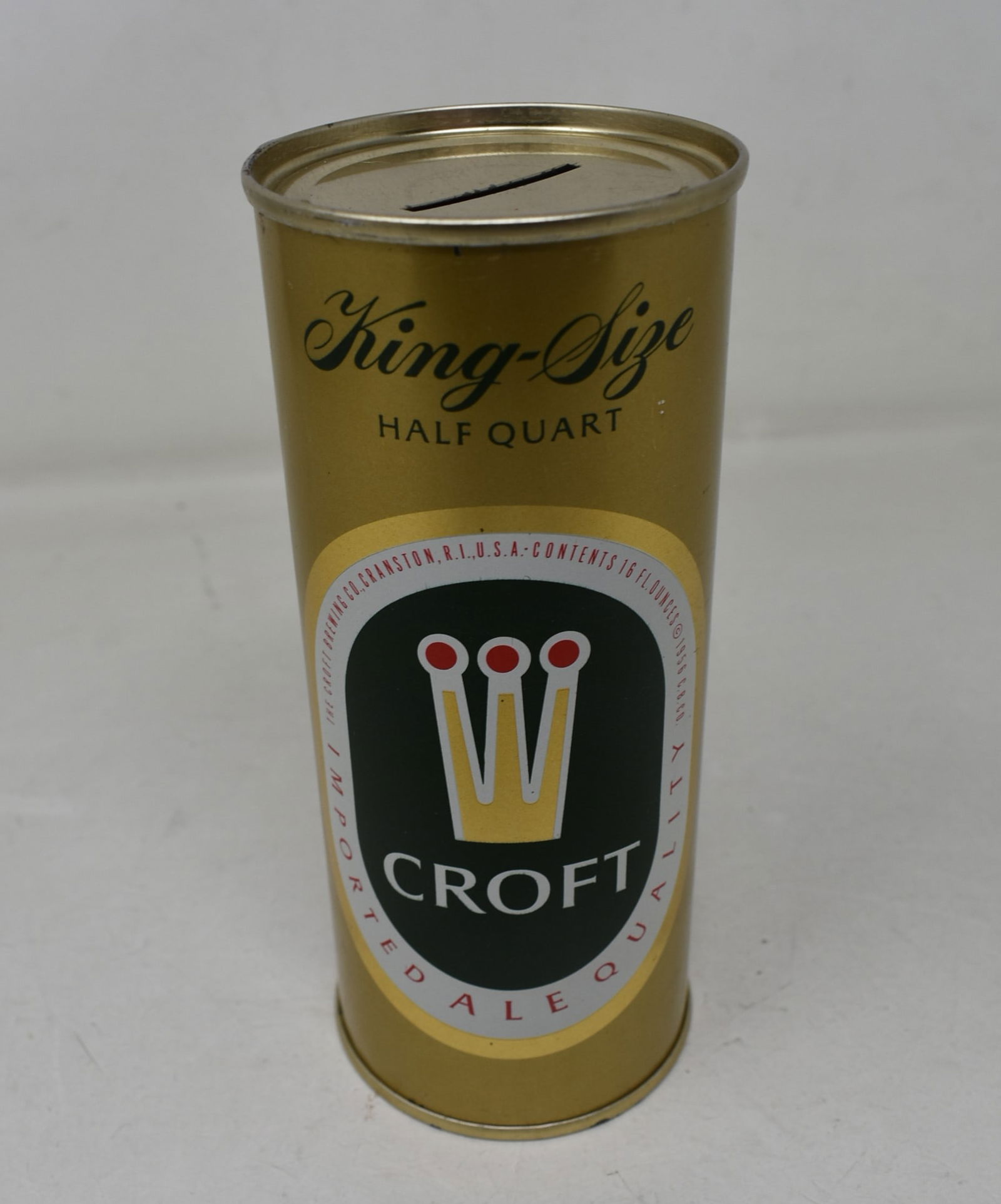 Croft Imported Ale Half Quart Straight Seal Pull Tab Beer Can Bank (1 of 6)