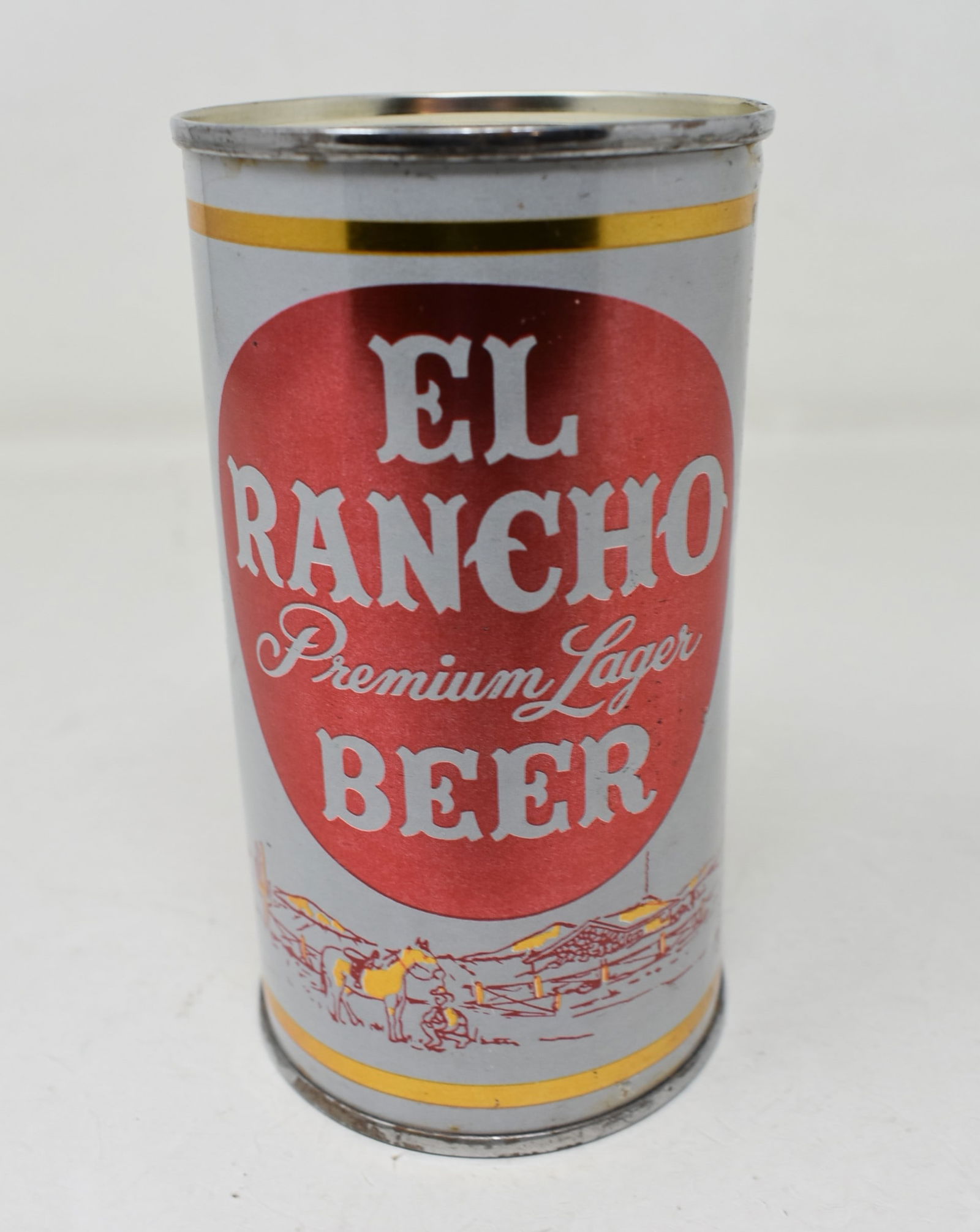 El Rancho Lager Beer SS Flat Top 12oz Can (1 of 5)