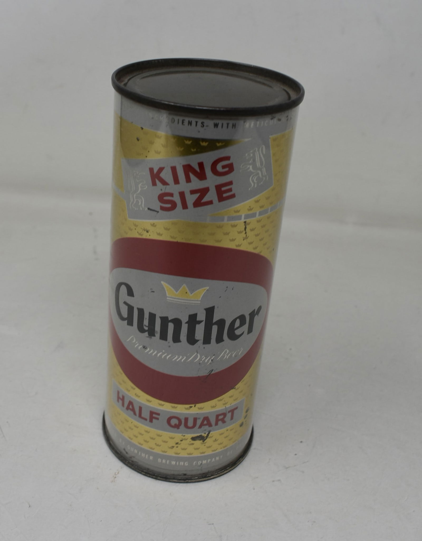Gunther Beer Half Quart SS Flat Top Can (1 of 5)