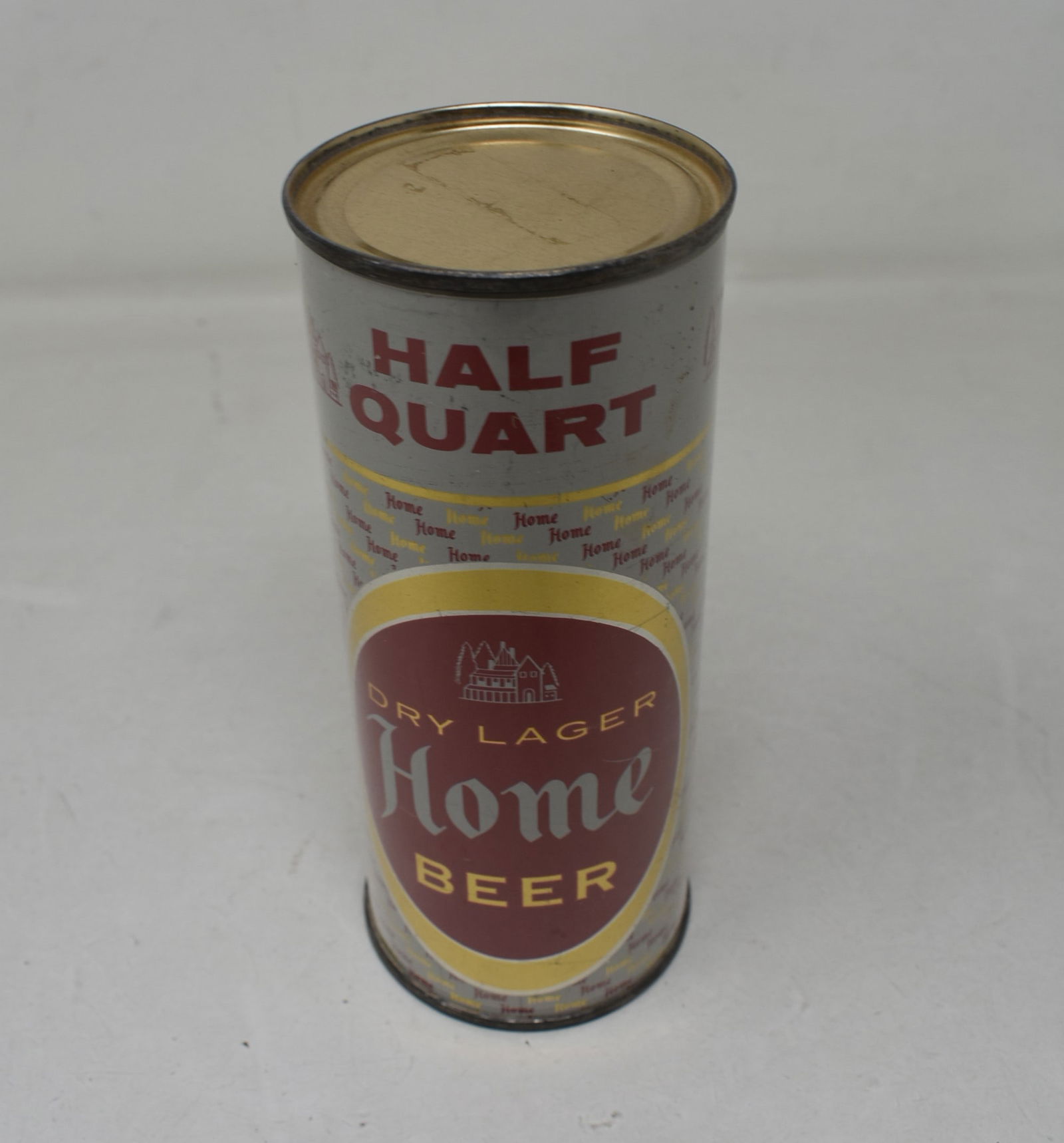 Home Dry Lager Beer Half Quart SS Flat Top Can Air-Sealed similar to 231-5 drewerys- distributed by (1 of 6)