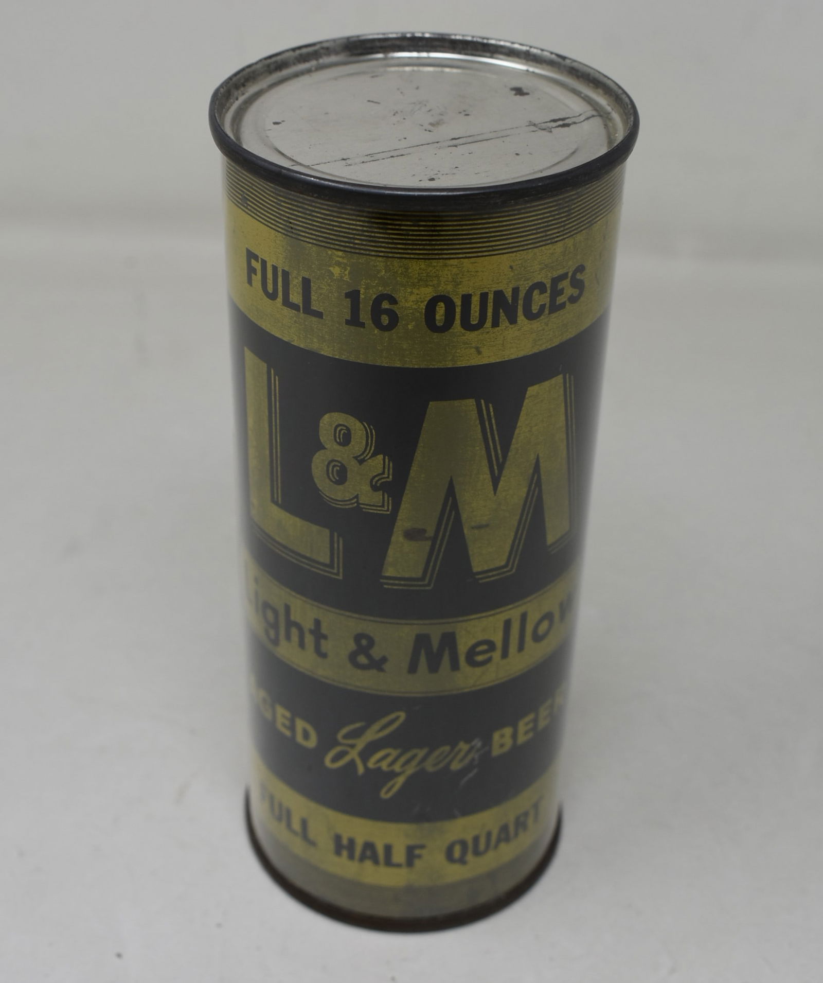 Maier L&M Lager Beer 16 ounce  SS Flat Top Half Quart Can Air Sealed USBC 231-27 (1 of 6)