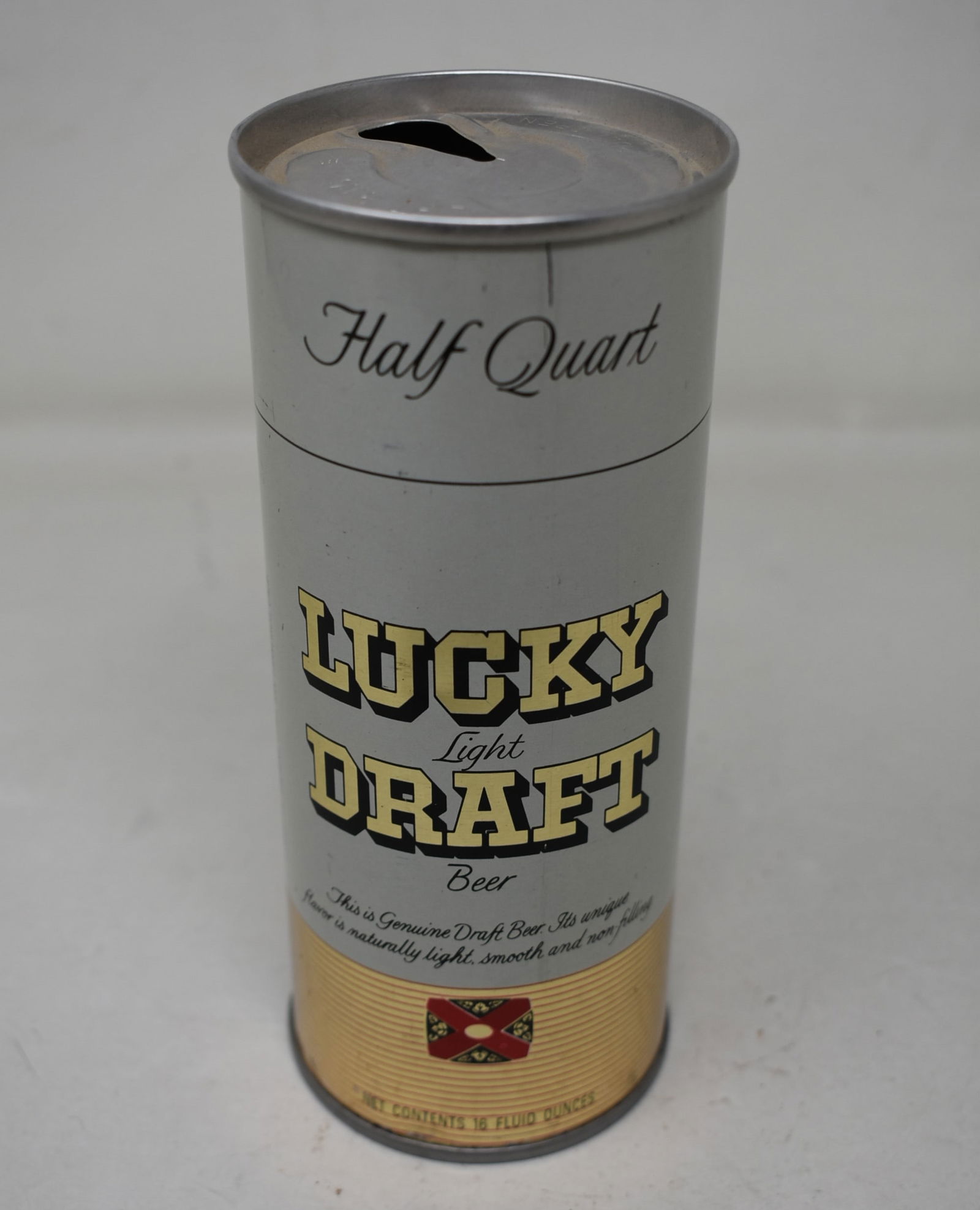 Lucky Draft Beer Half Quart Straight Seam Pull Tab Can (1 of 5)