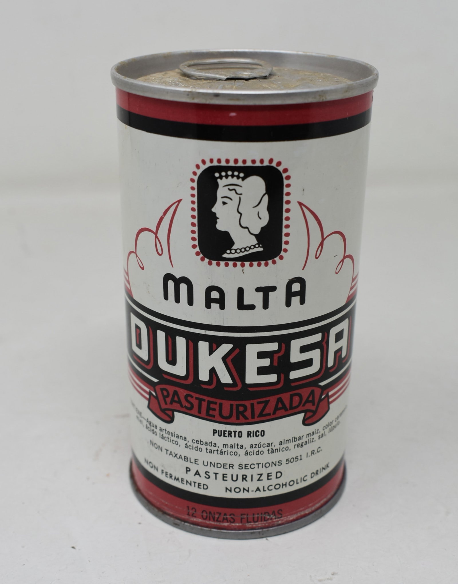 Malta Dukesa Straight Seam Pull Tab Can: Malta Dukesa Non-Alcohol Beer Can, Straight Seam Pull Tab. good condition