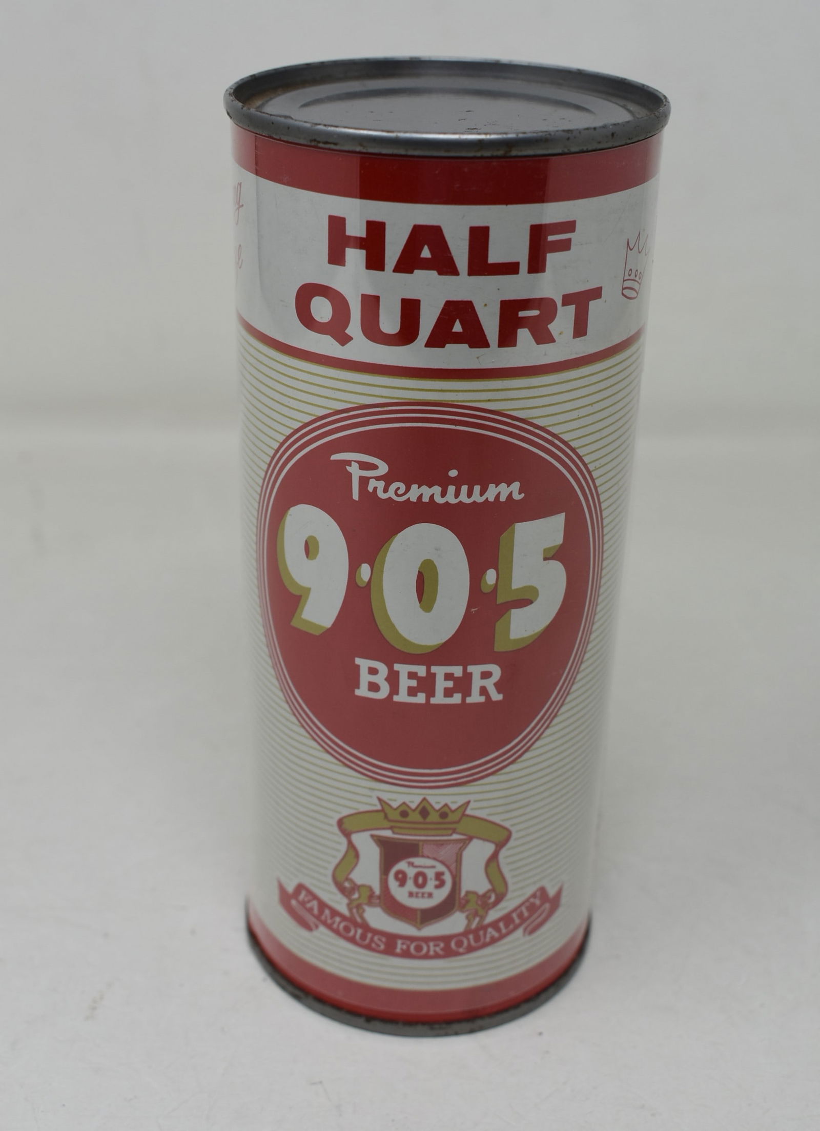 Drewry's Premium 905 Beer Half Quart SS Flat Top Can Air-Sealed red version Mint Never Upgrade (1 of 6)