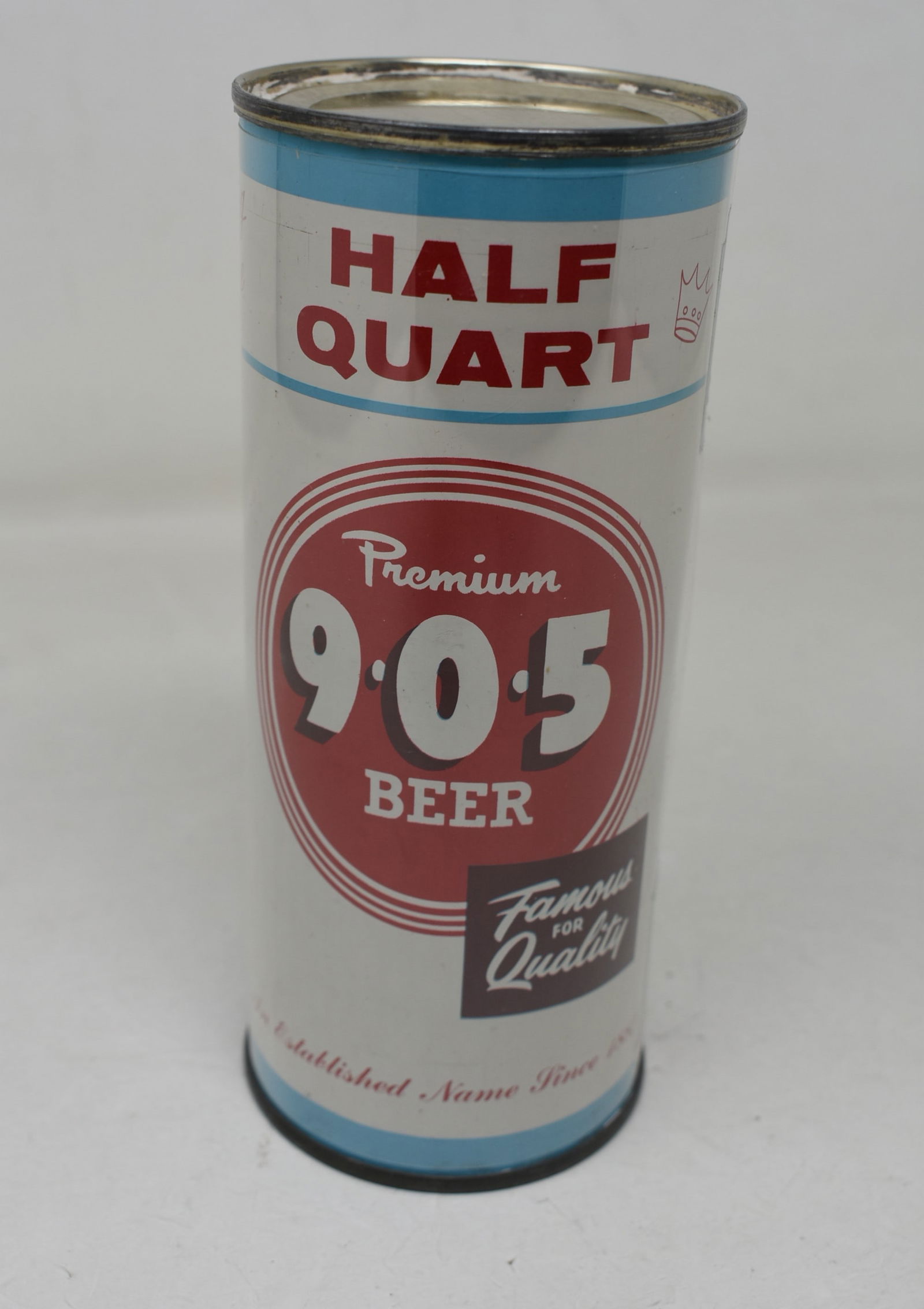 905 Blue Premium Half Quart SS Flat Top Beer Can Air Sealed USBC 233-2 Minty Never Upgrade (1 of 6)
