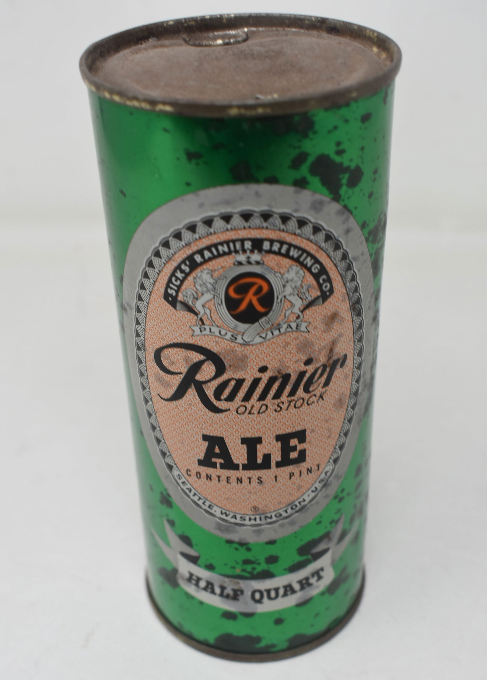Rainier Ale Half Quart SS Flat Top Beer Can (1 of 8)