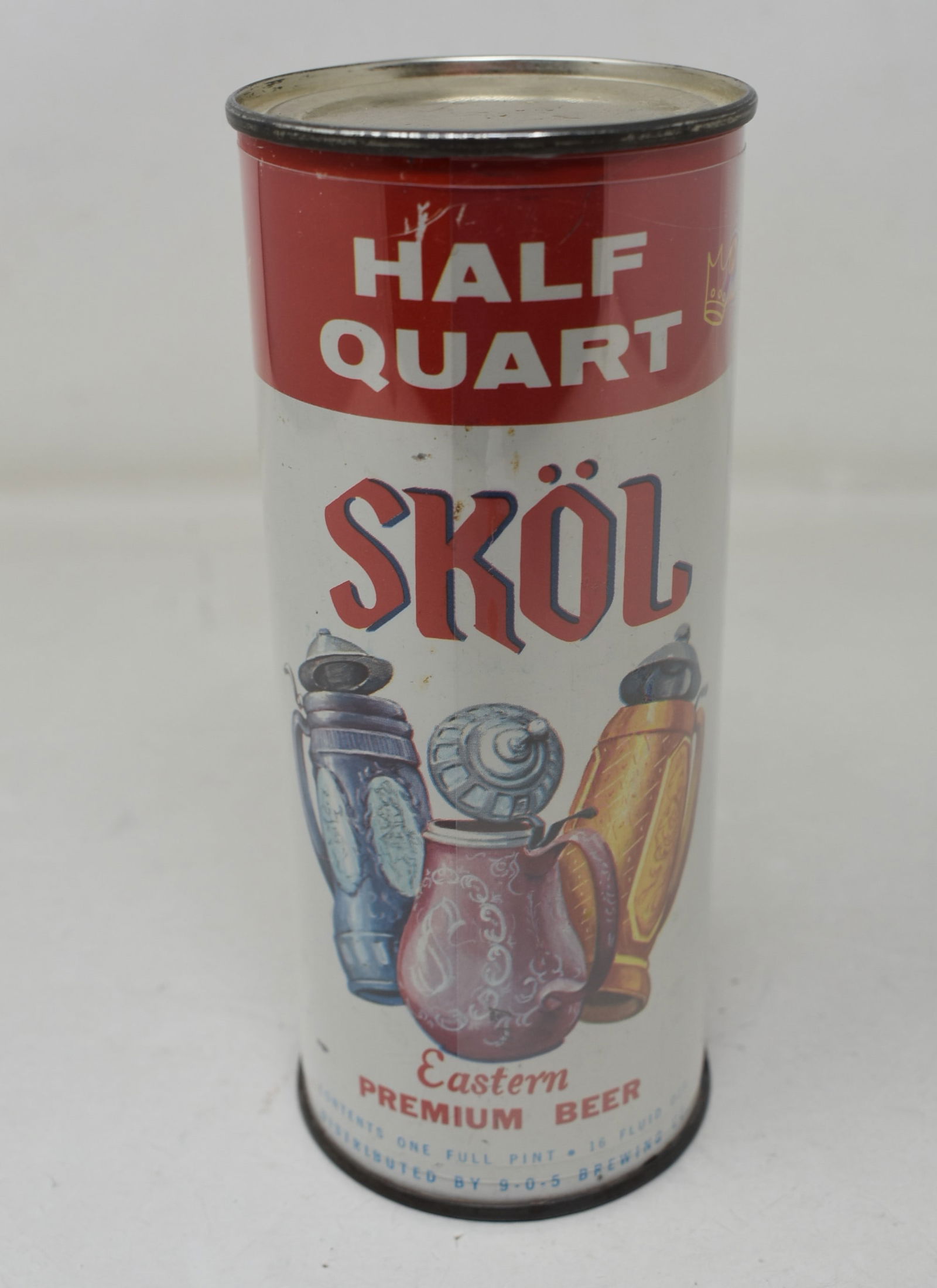 Skol Beer Half Quart SS Flat Top Can Atlas USBC 235-32 (1 of 6)