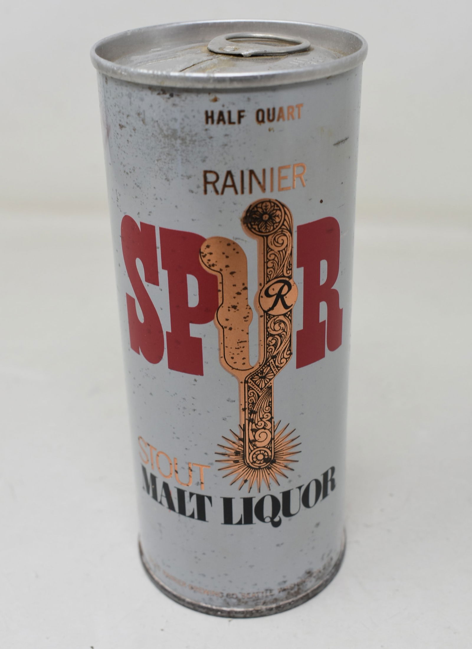 Rainier Spur Stout Malt Liquor Half Quart SS Pull Tab Can (1 of 5)