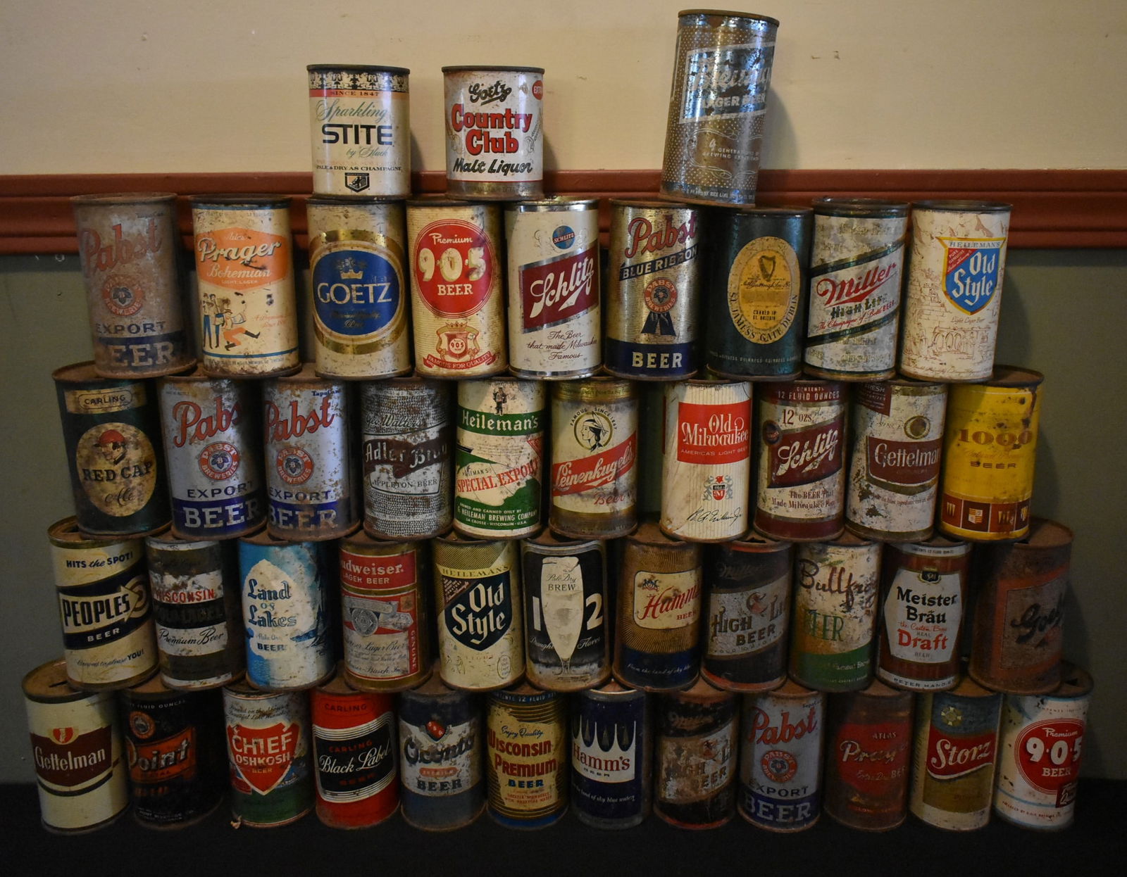 Group of 45 Flat Top Beer Cans (1 of 4)