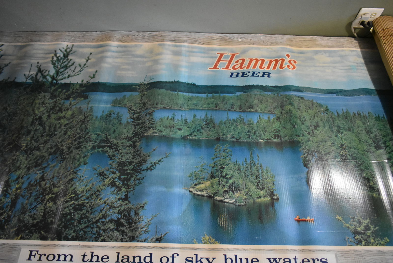 2 Large Vintage Hamm's Beer Posters - large wall display/ murals corrugated backs (1 of 3)
