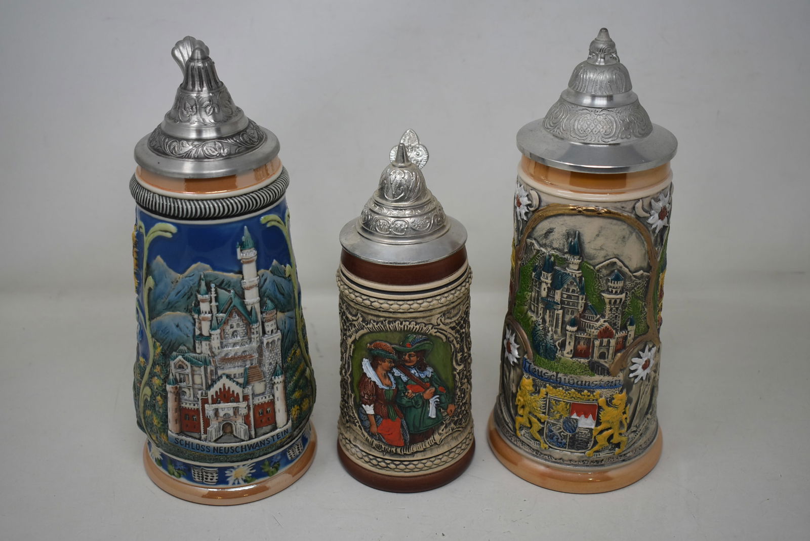 3 Lidded German Beer Steins including Thewalt (1 of 5)