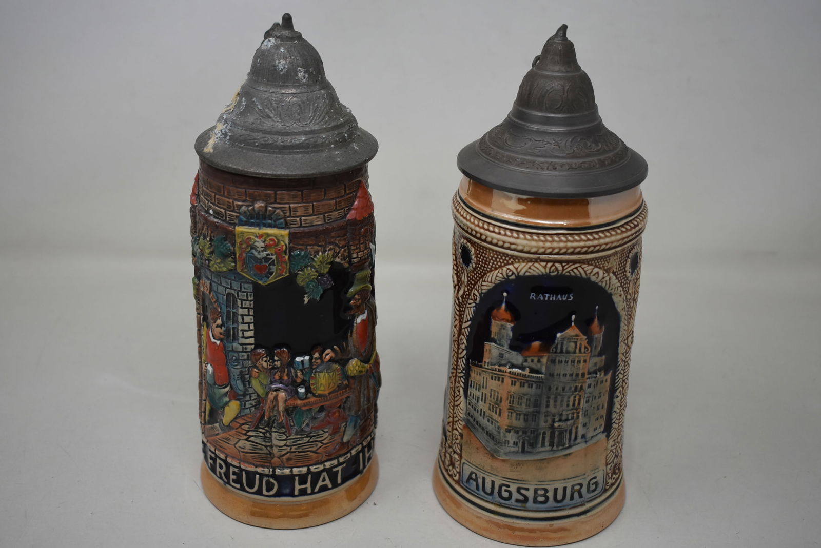 2 German Beer Steins with Pewter Lids (1 of 5)