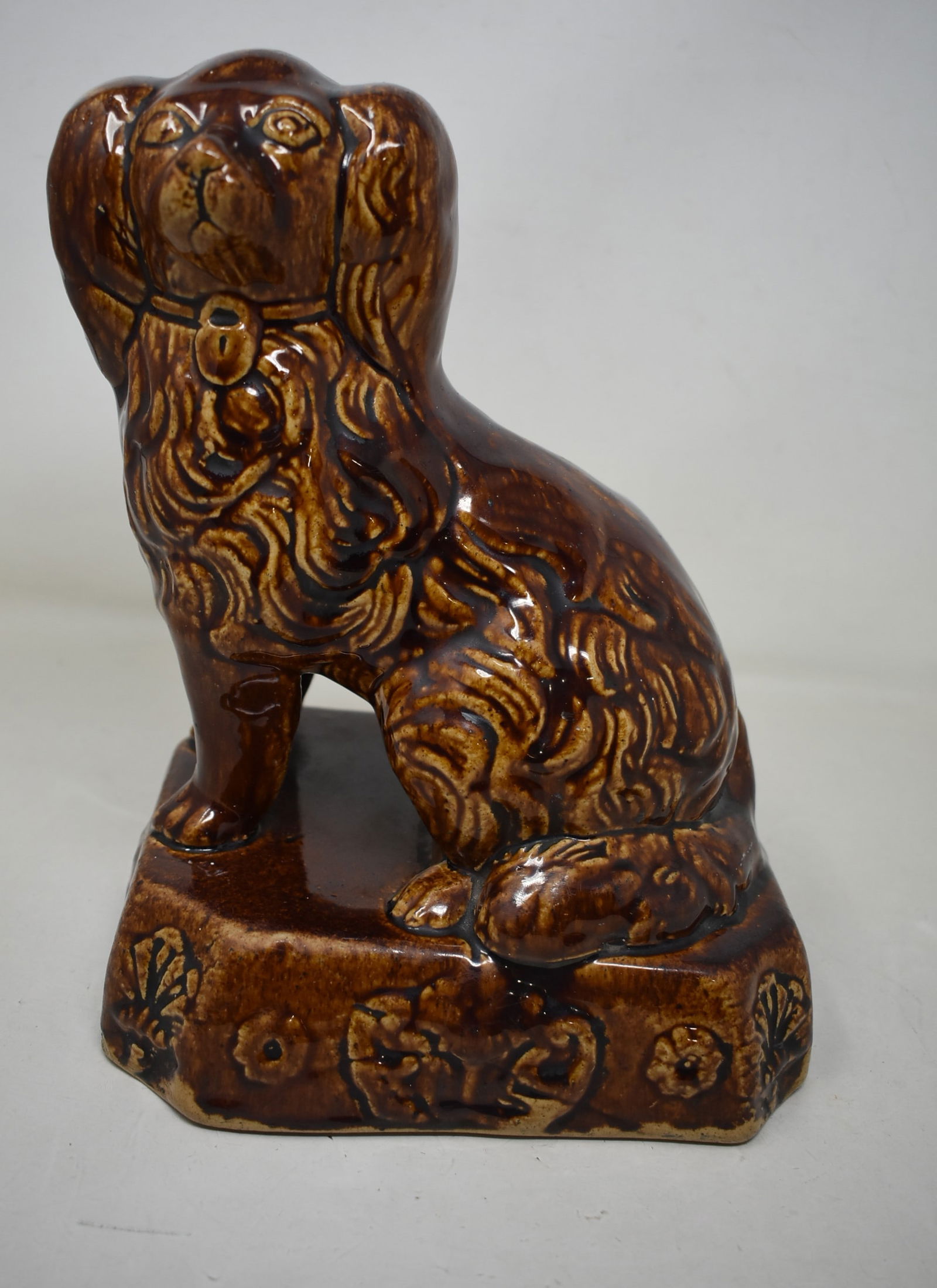 Early Rockingham Bennington Spaniel Glazed Yellow Ware Doorstop (1 of 6)