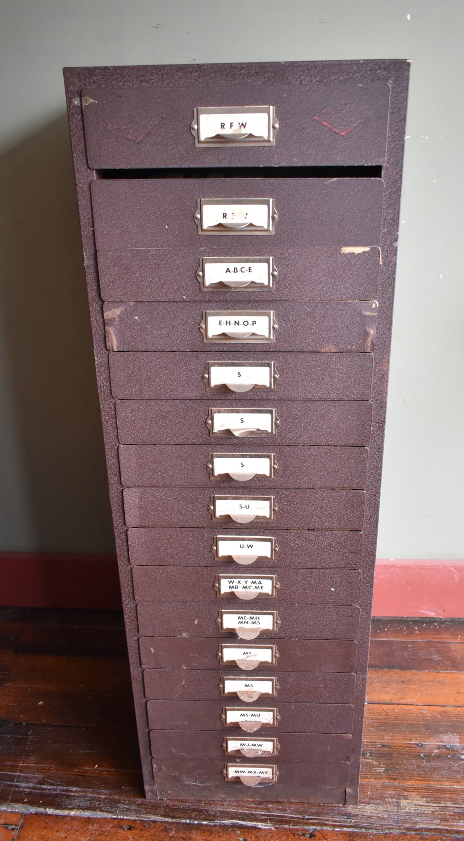 Vintage Large Watchmaker Cabinet Filled w NOS Watch Parts (1 of 13)