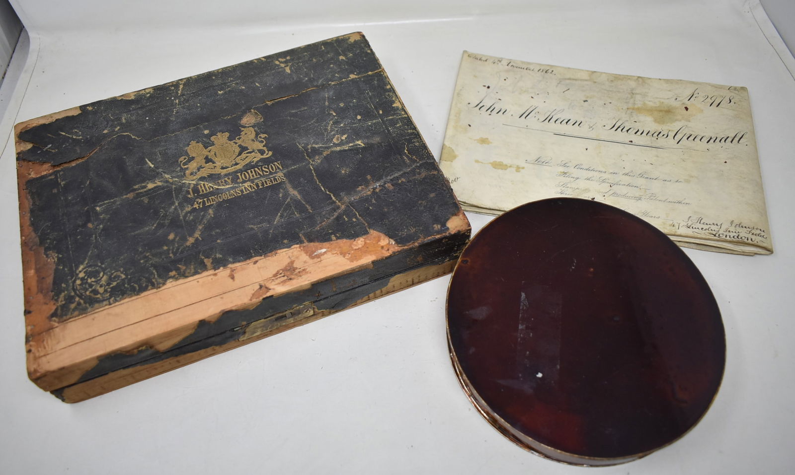 1862 English Patent w Letters, Wax Seal & Box (1 of 13)