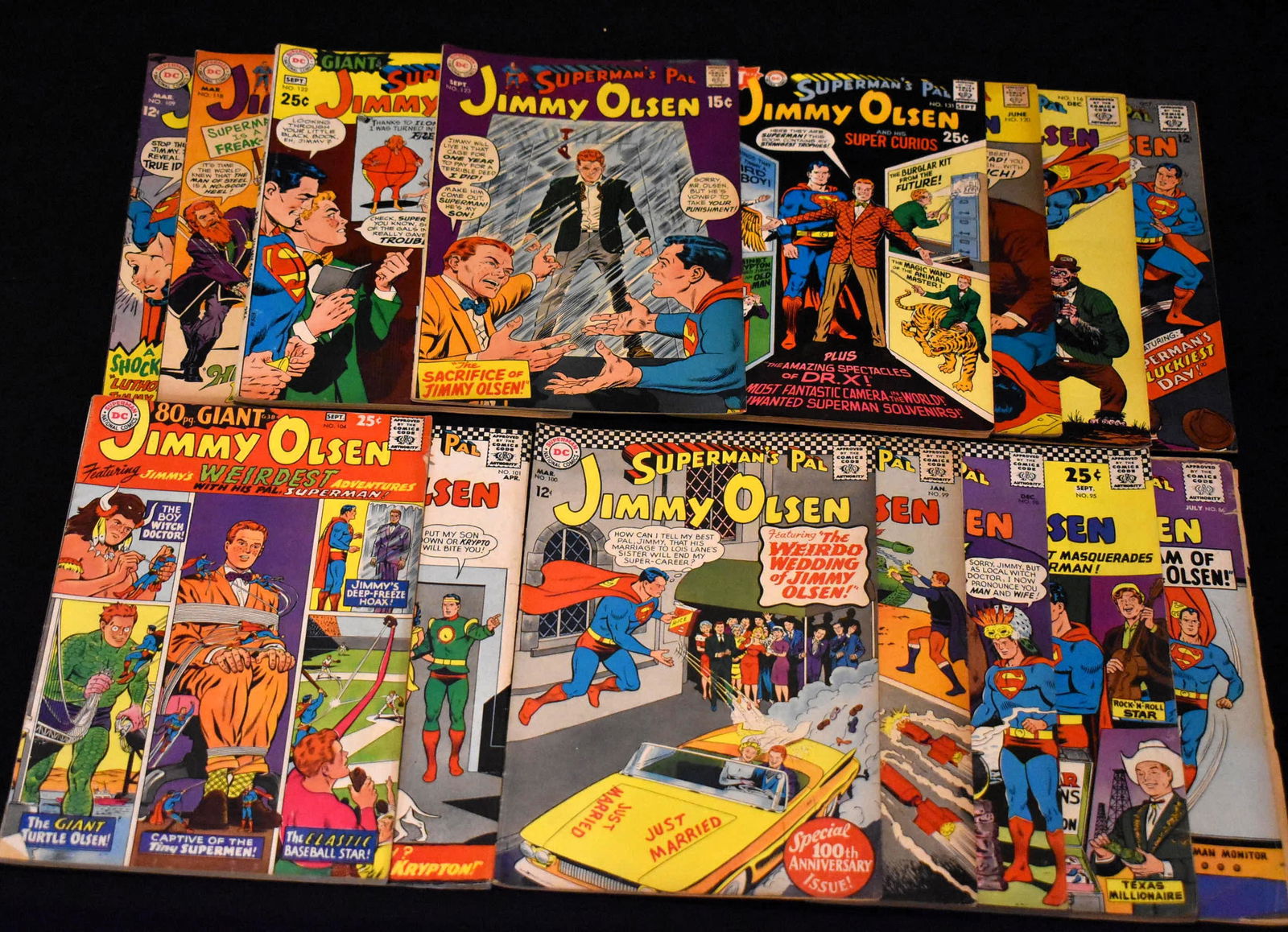 Superman's Pal Jimmy Olsen Lot of 15 - 12 Cent - 15 Cent Comic Books (some 25 Cent giants) (1 of 5)