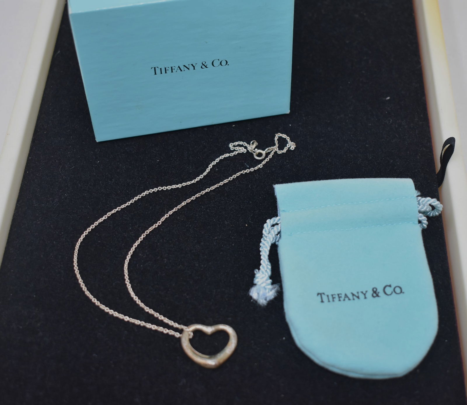 Tiffany & Co Elsa Peretti Sterling Silver Open Heart Necklace (1 of 7)