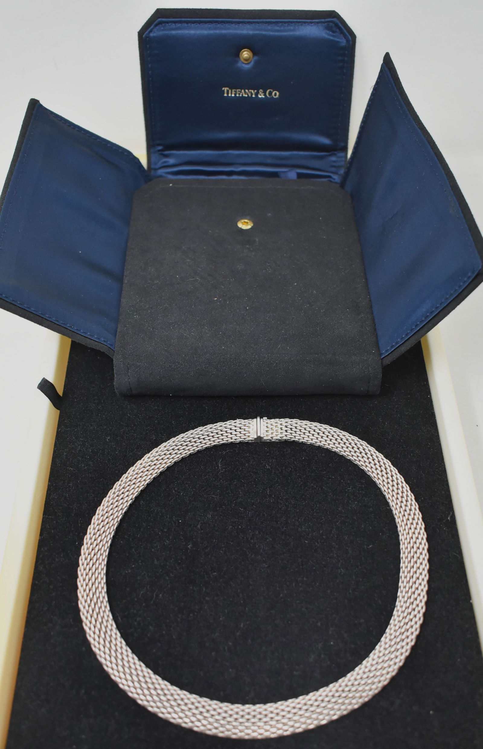 Tiffany & Co. Somerset Thick Mesh Sterling Silver Necklace 17" (1 of 7)