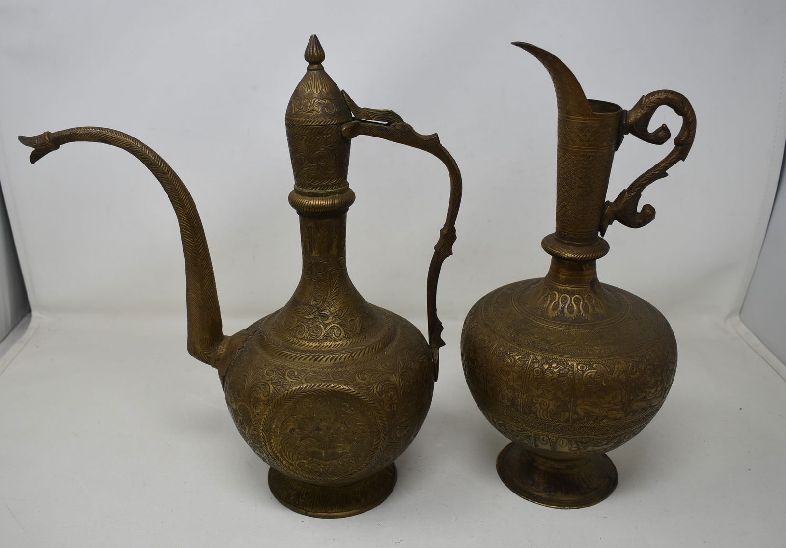 Antique Etched Brass Teapot/Pitcher & Ewer (1 of 6)