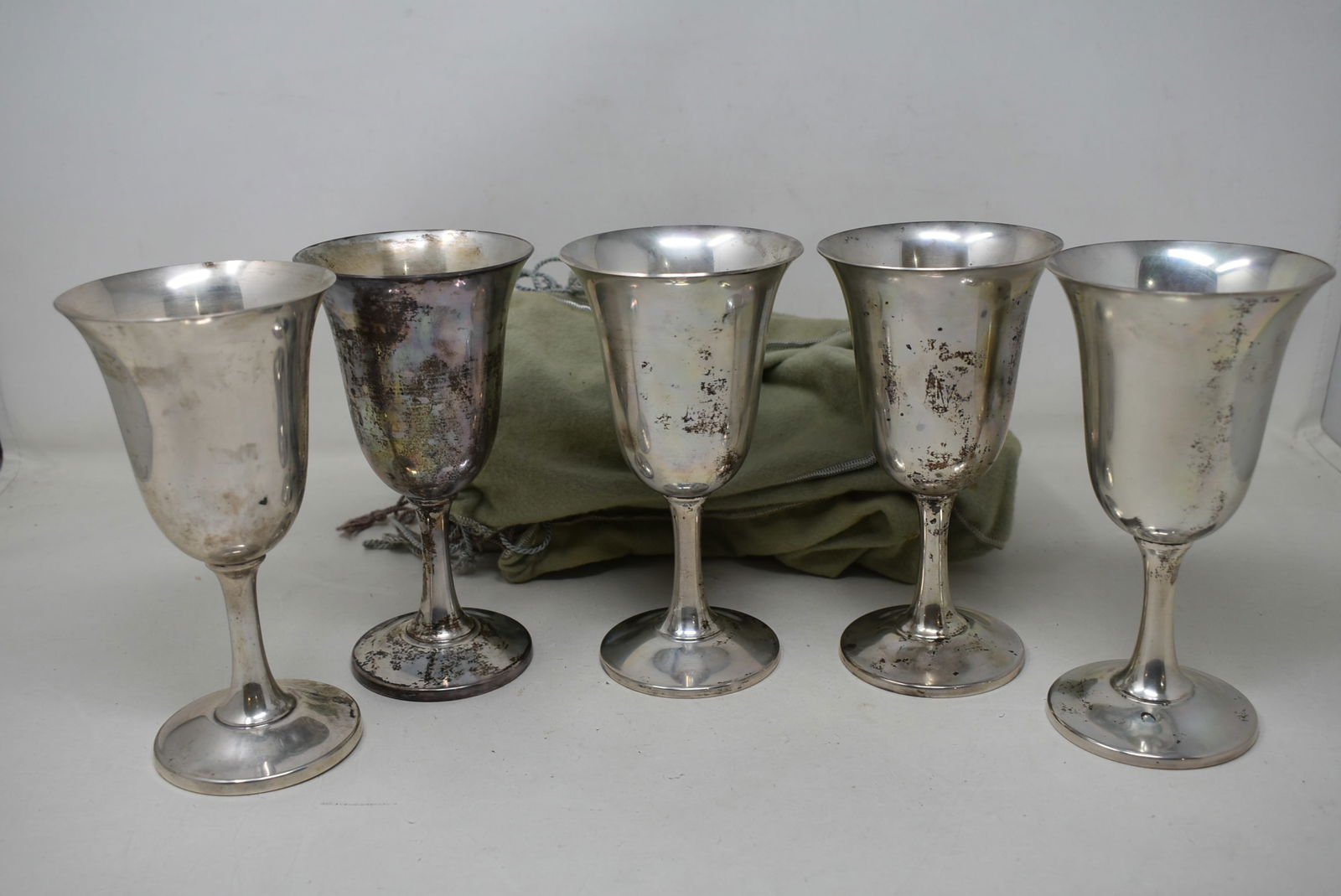 5 Wallace Sterling Silver 6.75" Goblets (1 of 6)