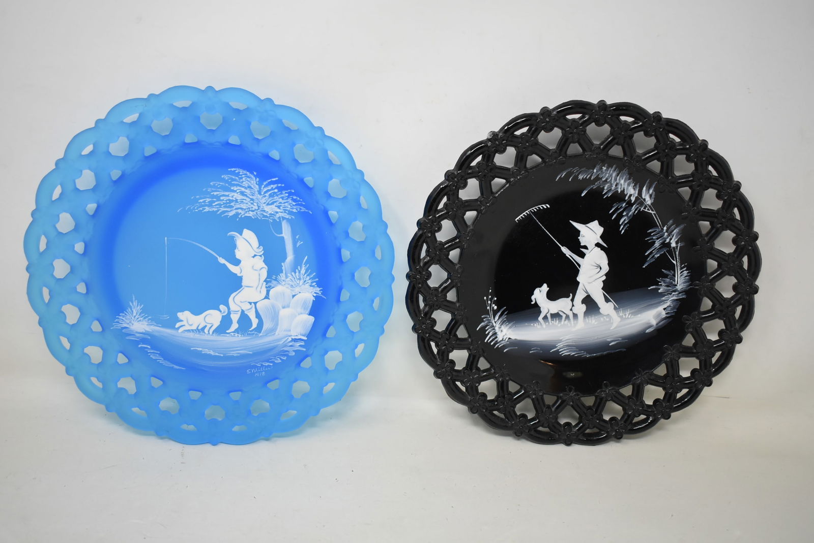 2 Westmorland Mary Gregory Plates 8.5" (1 of 3)