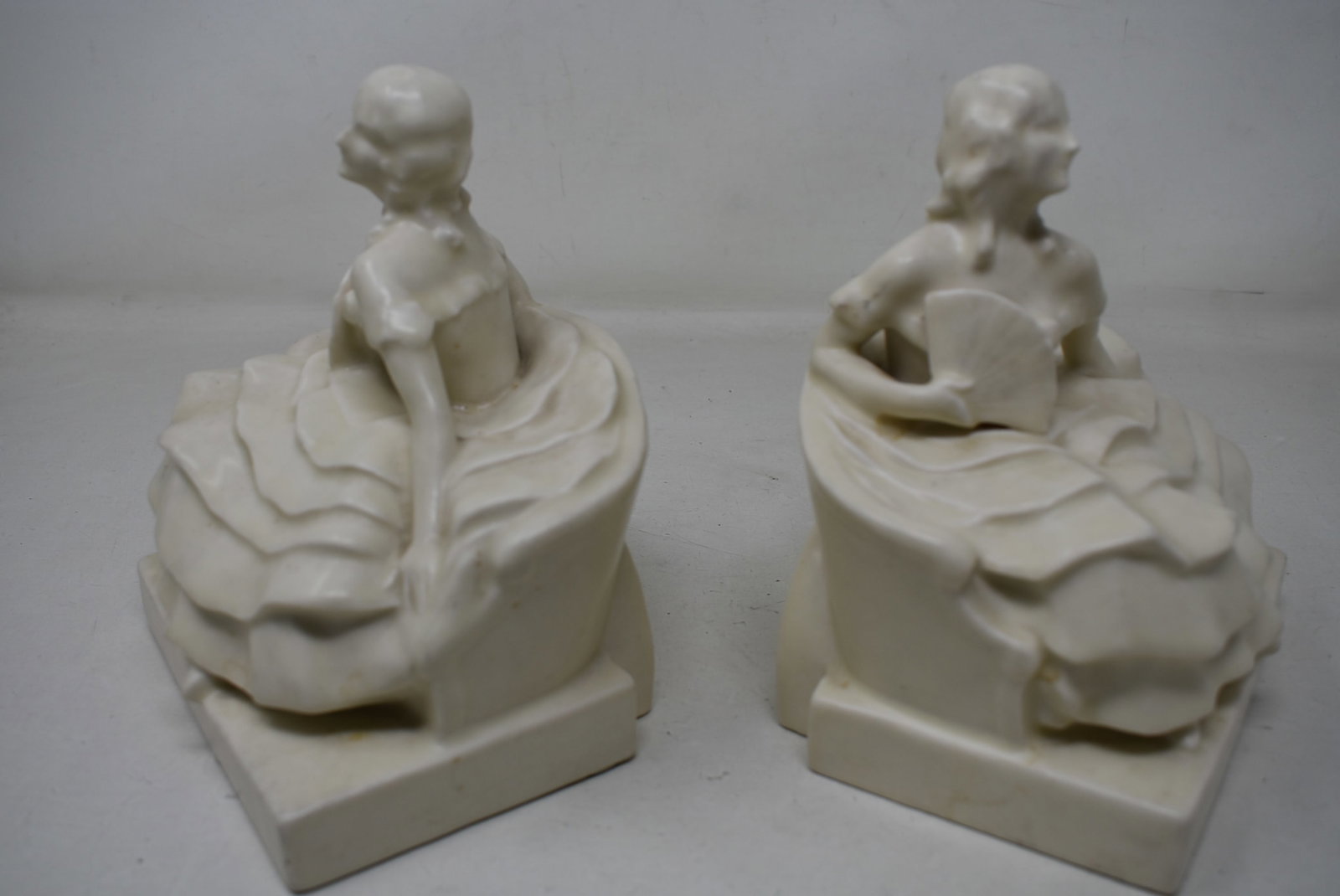 Pair of Rookwood Pottery Victorian Women Bookends: A Pair of Rookwood Pottery Victorian Women Bookends. In nice condition.