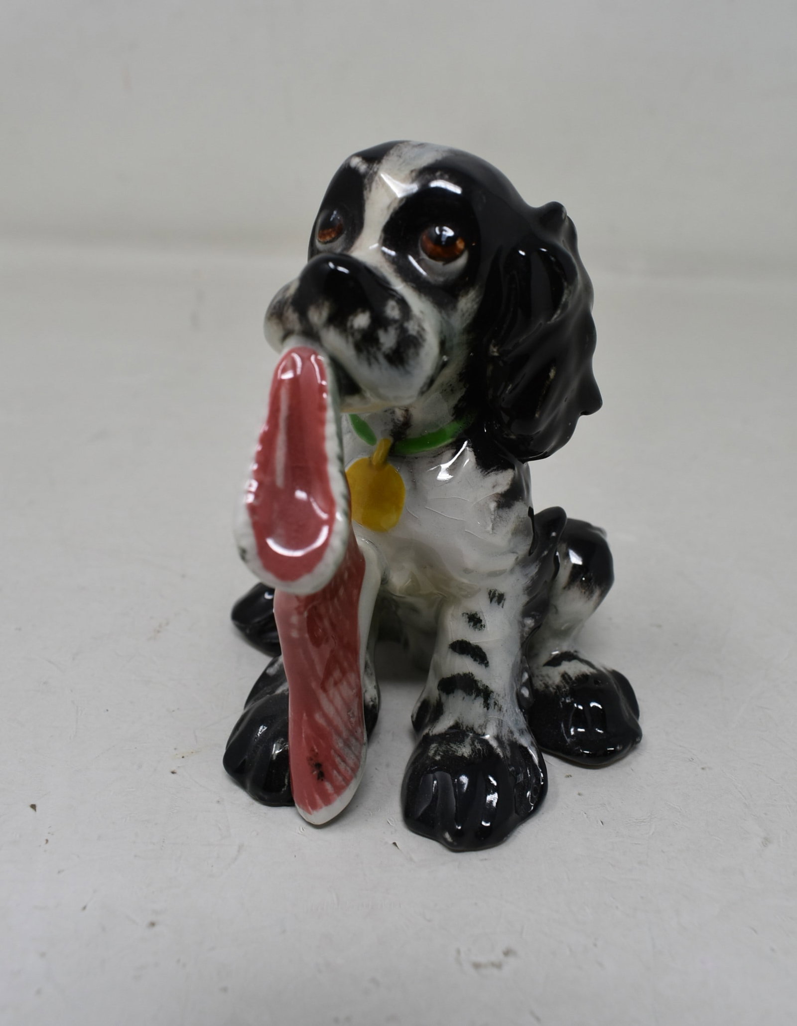 Goebel Albert Staehle Spaniel Puppy Butch w Red Sock: Scarce Goebel Albert Staehle Spaniel Puppy Butch with Red Sock. It measures 3.75" and is in excellent condition.
