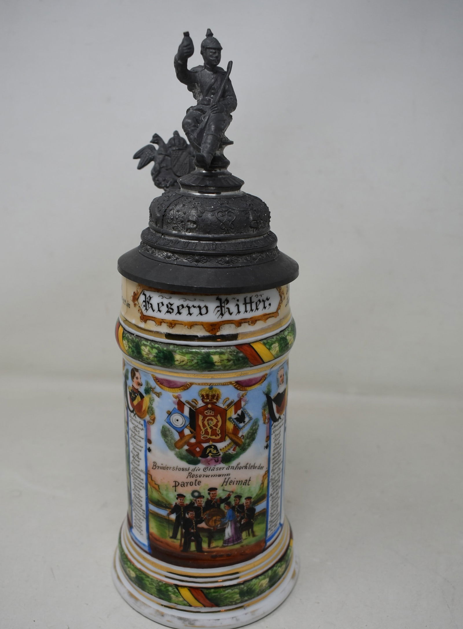 1/2 Liter Regimental Beer Stein 12 Company Infantry Regt Dunstzeit 1904-1906 (1 of 7)