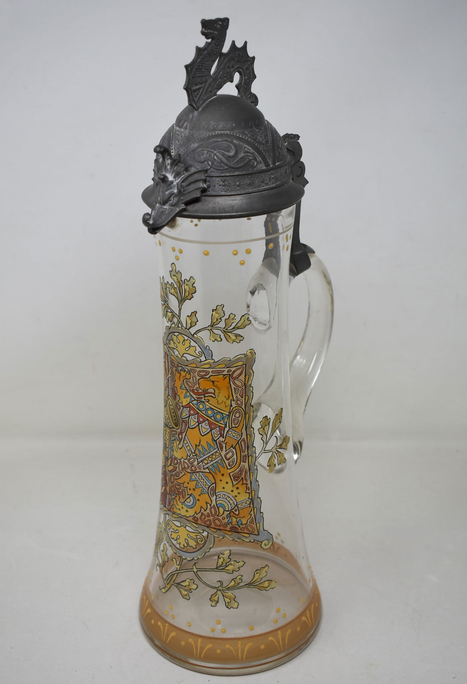 Van Hauten Glass Beer Stein with Enamel Decoration (1 of 7)