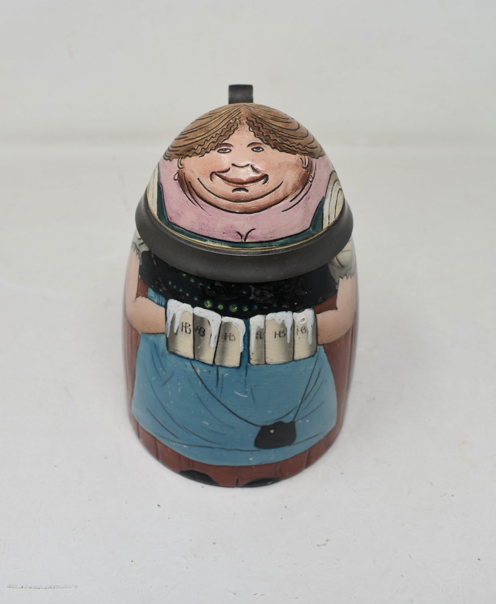 Hanke 1571 Barmaid Character Beer Stein 1/2 Liter (1 of 7)