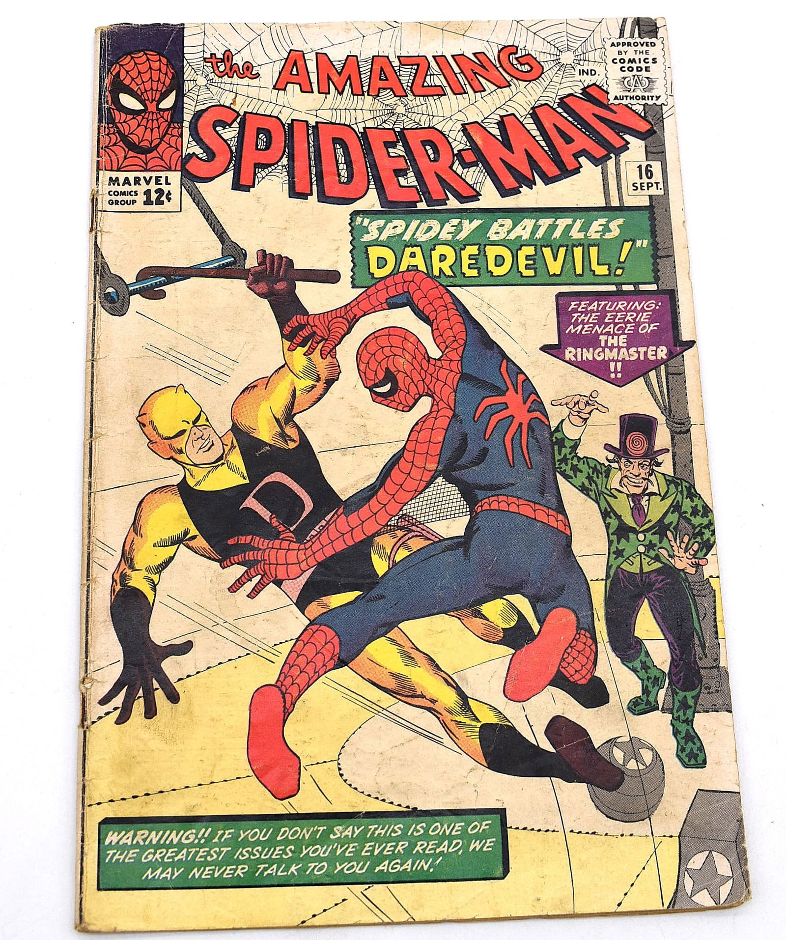 The Amazing Spiderman #16 1st Meeting of Spiderman & Daredevil 4th App. of Daredevil Overall (1 of 4)