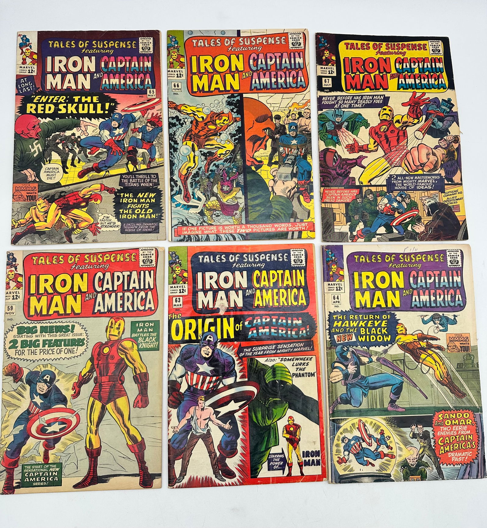 Tales of Suspense #59 1st Jarvis 63 64 65 1st silver red Skull 66 67 (1 of 9)