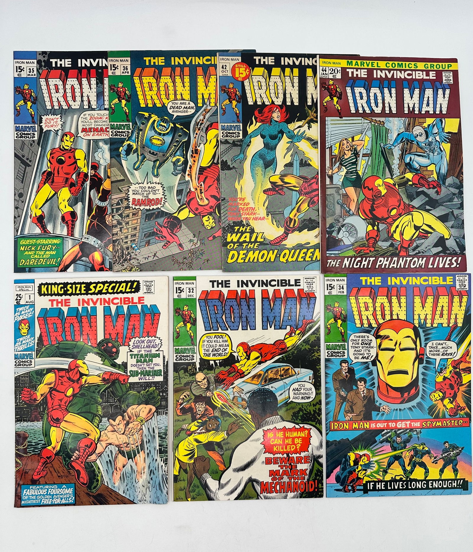 Iron Man lot of 7 including King Size 1 & 32 34 35 36 42 44 (1 of 5)
